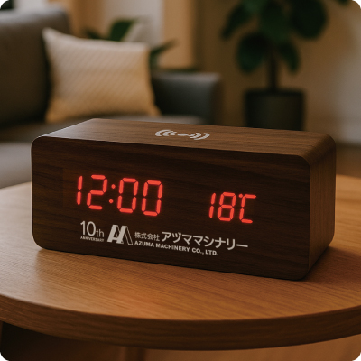 ワイヤレス充電機能付クロック